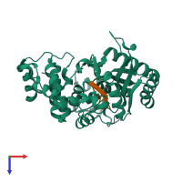 PDB entry 4i2g coloured by chain, top view.