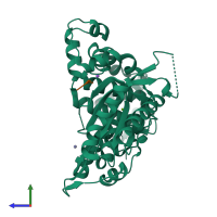 PDB entry 4i2h coloured by chain, side view.