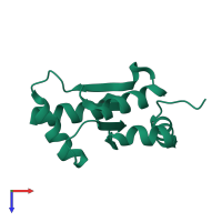 PDB entry 4i2t coloured by chain, top view.