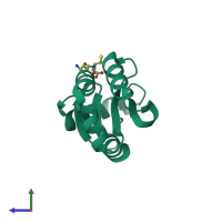 PDB entry 4i2u coloured by chain, side view.