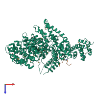 PDB entry 4i2w coloured by chain, top view.