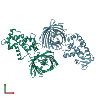PDB entry 4i2y coloured by chain, front view.