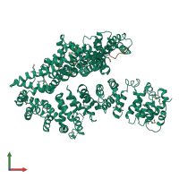 PDB entry 4i2z coloured by chain, front view.