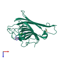 PDB entry 4i30 coloured by chain, top view.