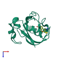 PDB entry 4i39 coloured by chain, top view.