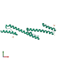 PDB entry 4i3m coloured by chain, front view.