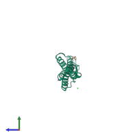 PDB entry 4i3m coloured by chain, side view.