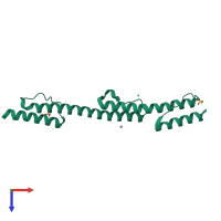 PDB entry 4i3m coloured by chain, top view.