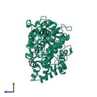 Cytochrome P450 3A4 in PDB entry 4i4h, assembly 1, side view.
