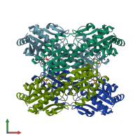 PDB entry 4i4i coloured by chain, front view.
