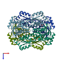 PDB entry 4i4i coloured by chain, top view.