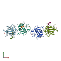 PDB entry 4i4s coloured by chain, front view.