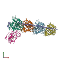 PDB entry 4i50 coloured by chain, front view.