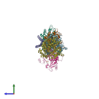 PDB entry 4i50 coloured by chain, side view.