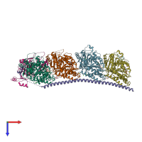 PDB entry 4i50 coloured by chain, top view.