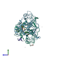 PDB entry 4i51 coloured by chain, side view.