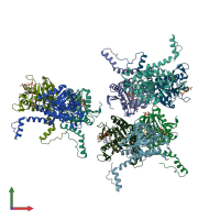PDB entry 4i52 coloured by chain, front view.