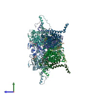 PDB entry 4i52 coloured by chain, side view.