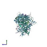 PDB entry 4i54 coloured by chain, side view.