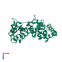 PDB entry 4i5j coloured by chain, top view.