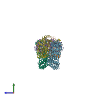 PDB entry 4i5l coloured by chain, side view.