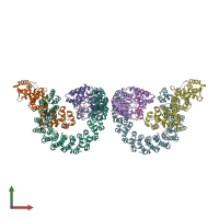 PDB entry 4i5n coloured by chain, front view.