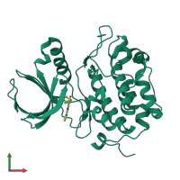 PDB entry 4i5p coloured by chain, front view.