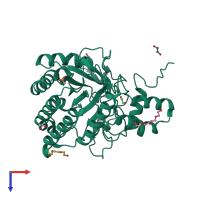 PDB entry 4i5r coloured by chain, top view.