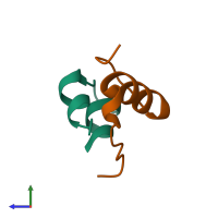 PDB entry 4i5y coloured by chain, side view.