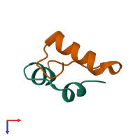 PDB entry 4i5y coloured by chain, top view.
