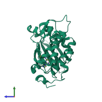 PDB entry 4i6f coloured by chain, side view.