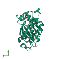 PDB entry 4i6h coloured by chain, side view.