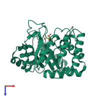 PDB entry 4i6k coloured by chain, top view.