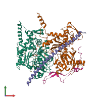 PDB entry 4i6m coloured by chain, front view.