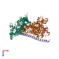 PDB entry 4i6m coloured by chain, top view.