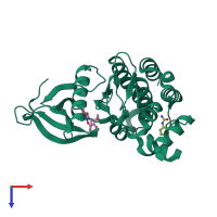 PDB entry 4i6q coloured by chain, top view.
