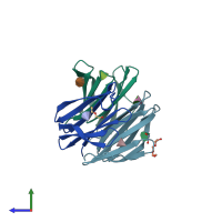 PDB entry 4i6s coloured by chain, side view.