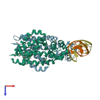 PDB entry 4i6z coloured by chain, top view.