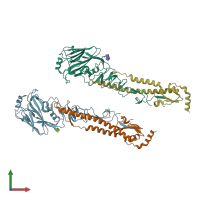 PDB entry 4i78 coloured by chain, front view.