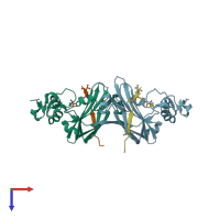 PDB entry 4i7d coloured by chain, top view.