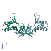 PDB entry 4i7h coloured by chain, top view.