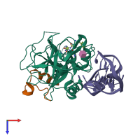 PDB entry 4i7y coloured by chain, top view.