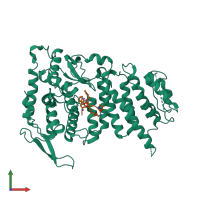 PDB entry 4i80 coloured by chain, front view.