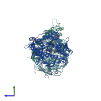 PDB entry 4i8c coloured by chain, side view.