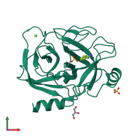 PDB entry 4i8h coloured by chain, front view.