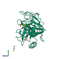 PDB entry 4i8h coloured by chain, side view.
