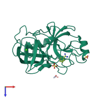 PDB entry 4i8h coloured by chain, top view.