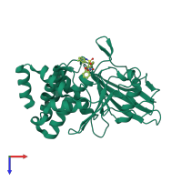 PDB entry 4i8n coloured by chain, top view.