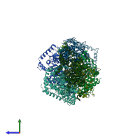 PDB entry 4i8x coloured by chain, side view.