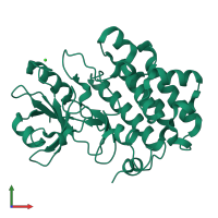 PDB entry 4i92 coloured by chain, front view.